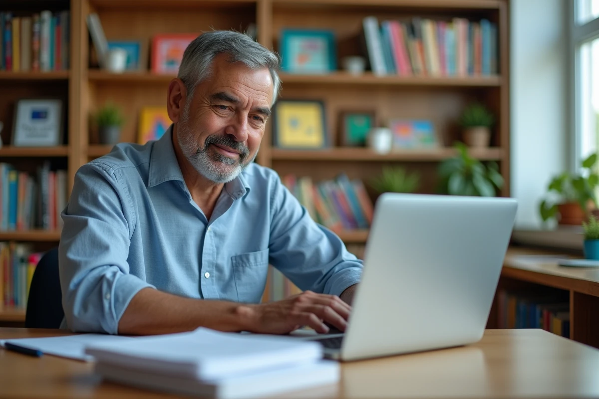 Enseignant travaillant sur le tableau de bord Educartable en classe